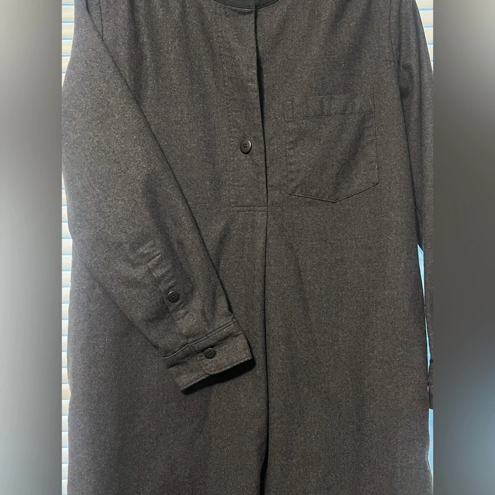 Madewell Charcoal Gray Madewell Women's Gray Flannel Latitude Shirtdress Tunic - Picture 7 of 7